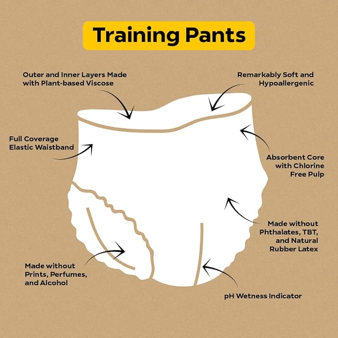DYPER Toddler Potty Training Pants Girls & Boys, Honest Ingredients, Day & Overnight, Made with Plant-Based* Materials, Hypoallergenic for Sensitive Skin, Unscented (Size 4T-5T, 22, Count)
