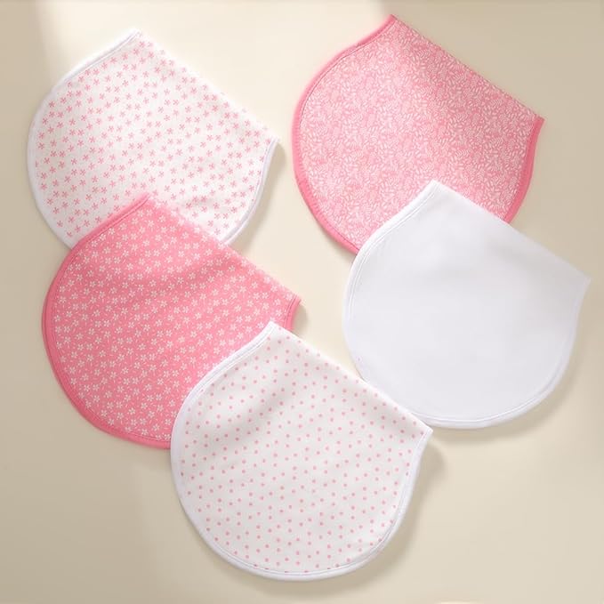 sleepyturtle Pack of 5,Baby Burp Cloths,Soft and Absorbent,Unisex,Easy to Use