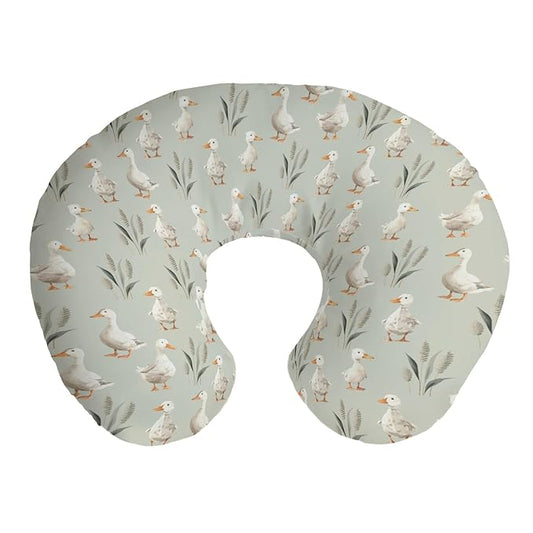Vintage Duck Reeds Nursing Pillow Covers Watercolor Ducks Leaves Lake Nursing Cover for Breastfeeding Pillows Farm Animal Infant Nursing Slipcover for Baby Boys Girls Newborn