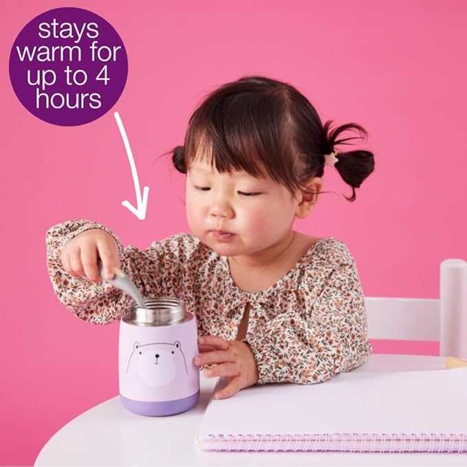 b.box Insulated Food Jar Mini | Small Snack Container for Babies and Kids | Double Wall Stainless Steel | Keeps Food Cold for 6hrs, Warm for 4hrs | (Blue Camouflage, 7 oz)