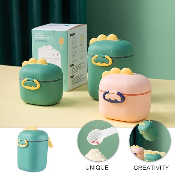 Toddmomy Formula Dispenser Milk Powder Storage Box Portable 3-Compartment Moisture-Proof Baby Food Container for Travel Home 6.29X4.13X3.34In