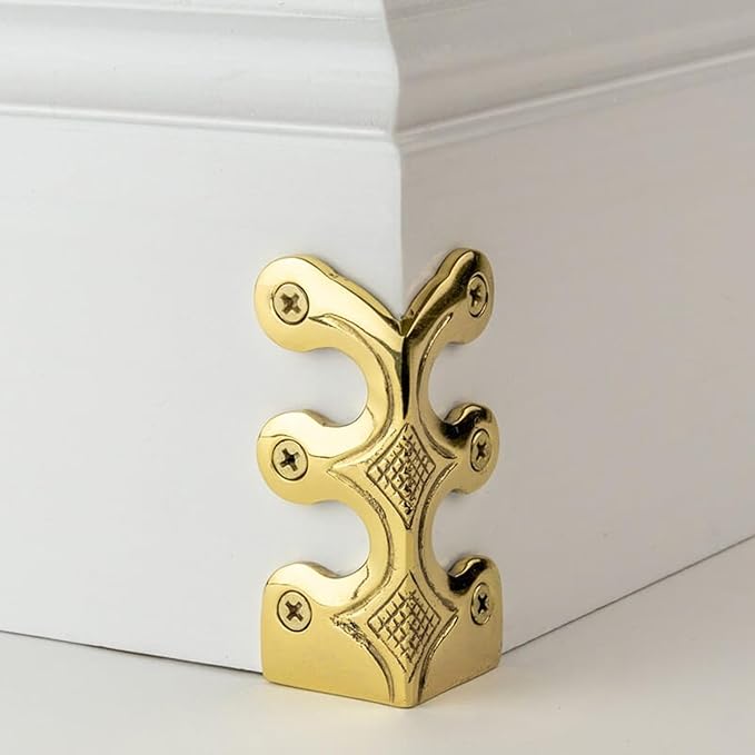 Baseboard Protector - Antique Corner Protectors, Brass Skiffers | Edge Corner Protectors Metal Skiffer, Decorative Protector Cover, Solid Brass Skirting Board Corner Protectors, Corner Guard for Home