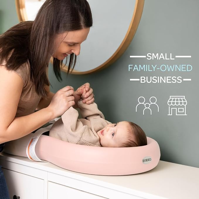 Keekaroo Peanut Changer Baby Pink– The Original Made in USA Easy-to-Clean Changing pad and The only Shell Over Foam, Fully impermeable to Fluid - Limited Edition Color