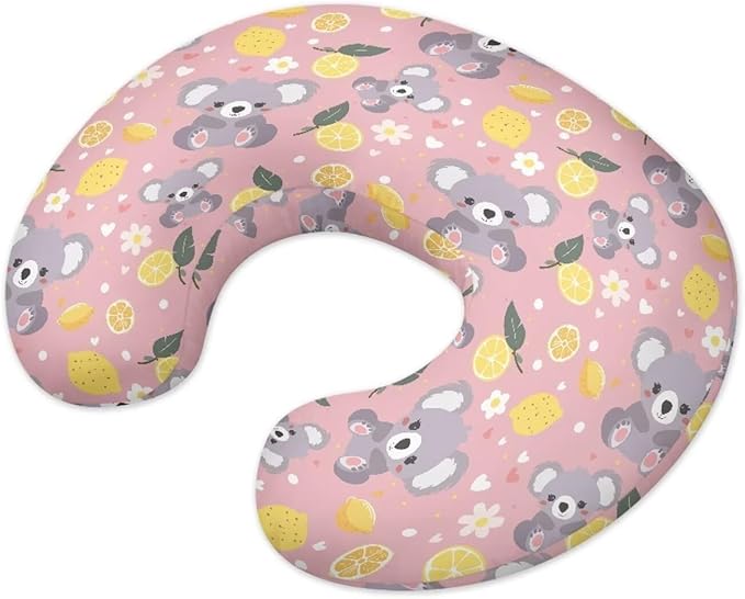 Pink Nursing Pillow Covers for Breastfeeding Koala Print Pillow U-Shaped Nursing Slipcover Breastfeeding Pillow Case Soft and Skin-Friendly