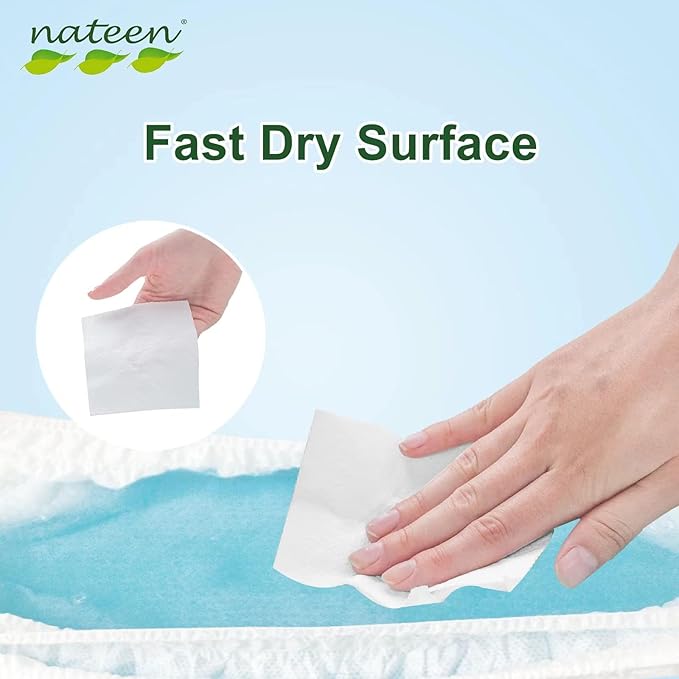 Nateen Premium Baby Diapers, Overnight Use Disposable Diapers for Sensitive Skin, Ultra Thin Diapers with Comfortable Fit. (Size 3 (Medium), 100, Count)