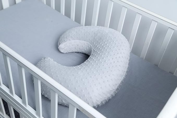 Baby Nursing Pillow Cover, Nursing Pillow Slipcovers for Breastfeeding Moms, Ultra-Soft Fit Standard Infant Nursing Pillows for Infant Newborn Baby Boy Girl (Glacier Gray)