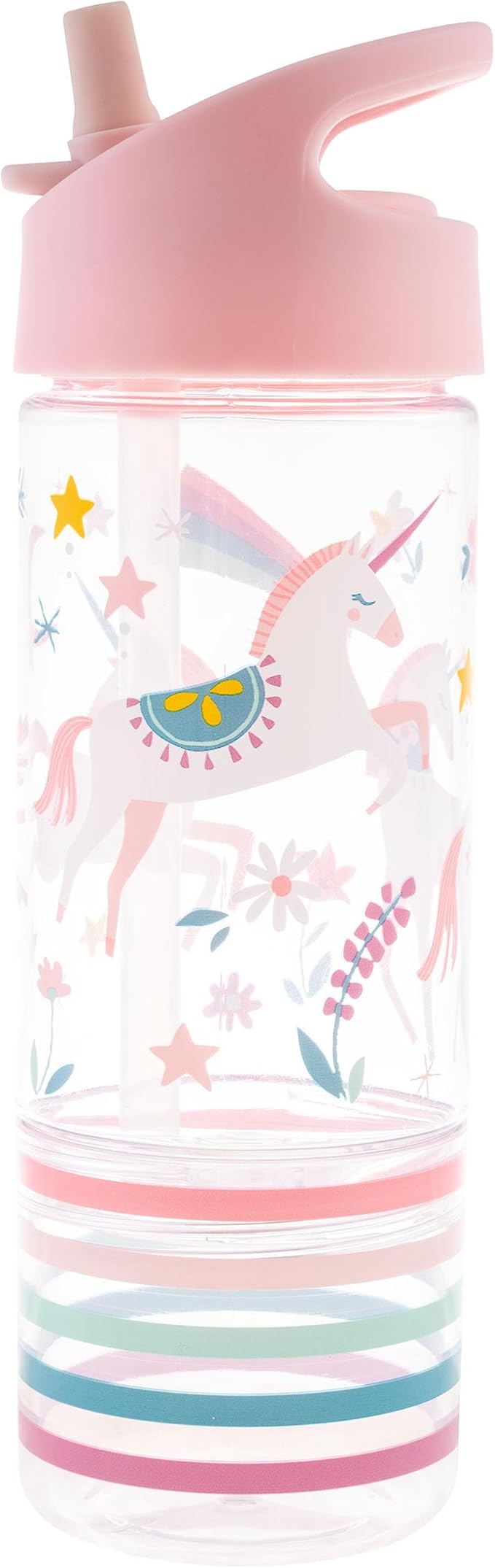 Stephen Joseph, Kids Sip and Snack Water Bottle, 12 oz Tritan BPA Free, Drink and Snack Water Bottle for Girls & Boys, Back to School Water Bottle, Pink Unicorn