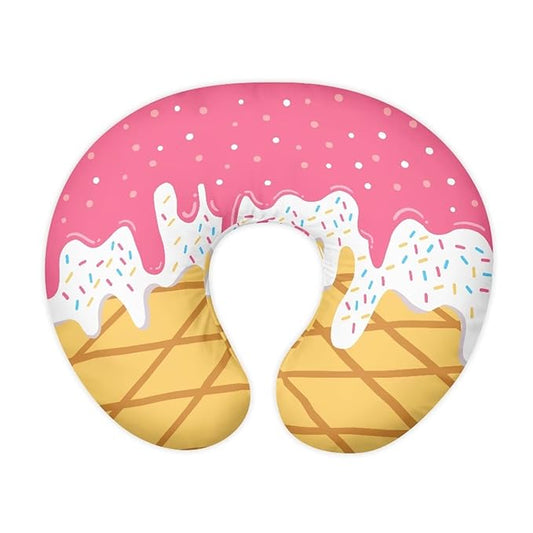 Pillow Cover Breastfeeding Breast Feeding Pillows Slipcover for Moms Soft Breathable Newborn Infant Feeding Pillow Covers for Baby Girl Boy, Ice Cream Pink