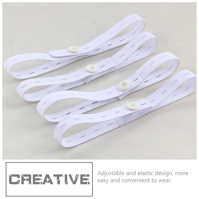 Healifty 12Pcs Adjustable Baby Cloth Diaper Fasteners Straps Buckles Elastic Diaper Retaining Belt for Secure Fit and Leak Prevention 19.68X0.78X0.03In