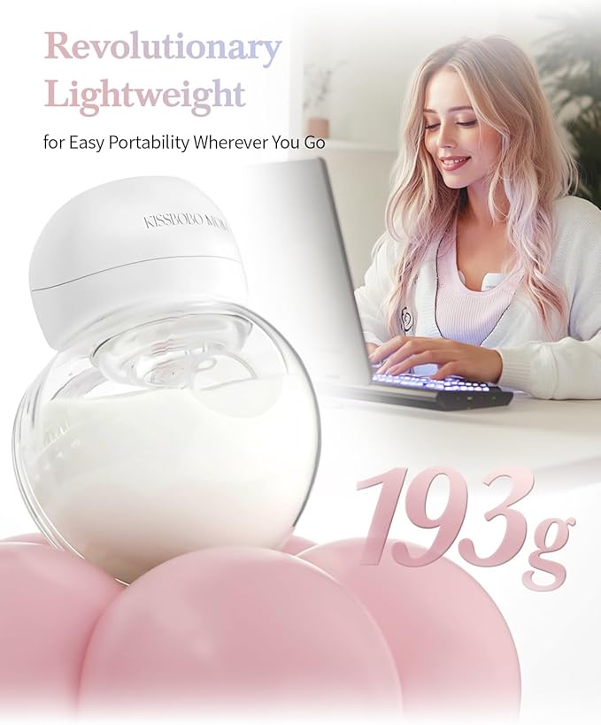 Smart Double Sides Wearable Breast Pump, Electric Bilateral Breast Pump, 3 Modes 9 Levels with Storage Bag, Low Noise Painless Rechargeable Wireless Electrical (White 2PCS)