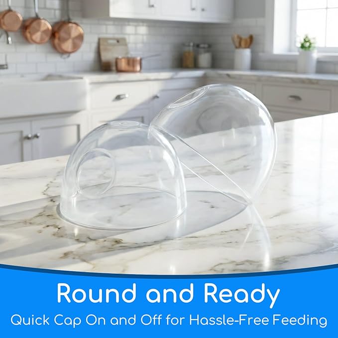 Replacement Lids Compatible with Philips Avent Natural Baby Bottles, Extra Secure Leak-Proof Caps for Travel, BPA-Free, High-Toughness Protective Covers for Glass & Plastic Bottles, 4-Pack