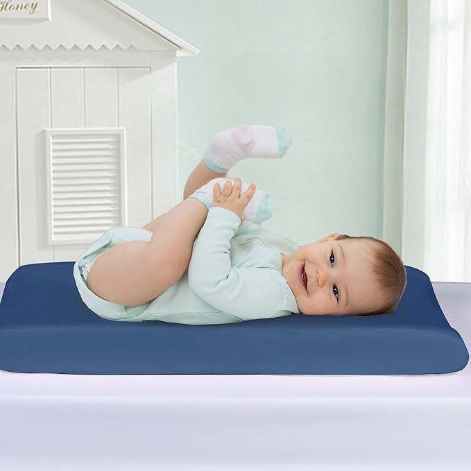 david's Kids 3 Pack Changing Pad Cover Set, Ultra Soft Breathable Cozy Microfiber Diaper Change Table Sheets for Baby Girls, Fit Most Changing Pads, Grey & Sage & Navy Blue