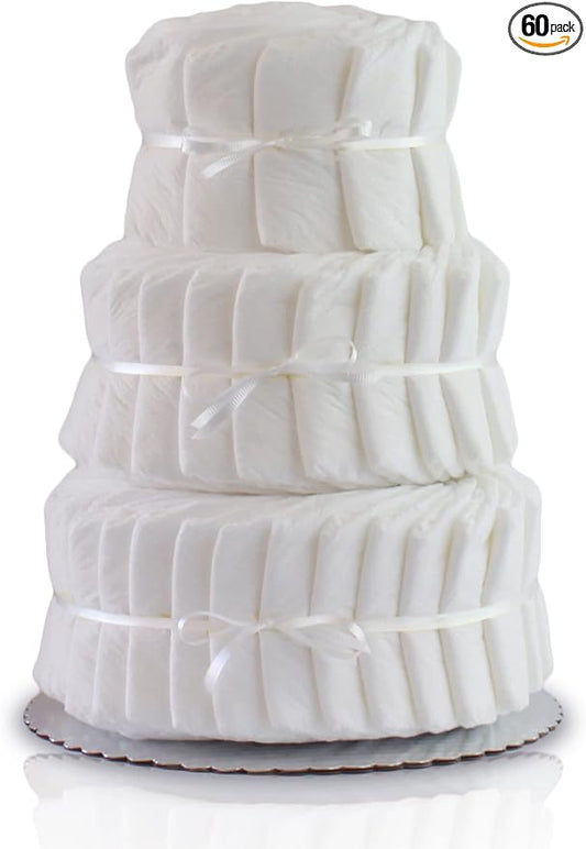 Decorate It Yourself 3 Tier Plain Diaper Cake-60 Diapers