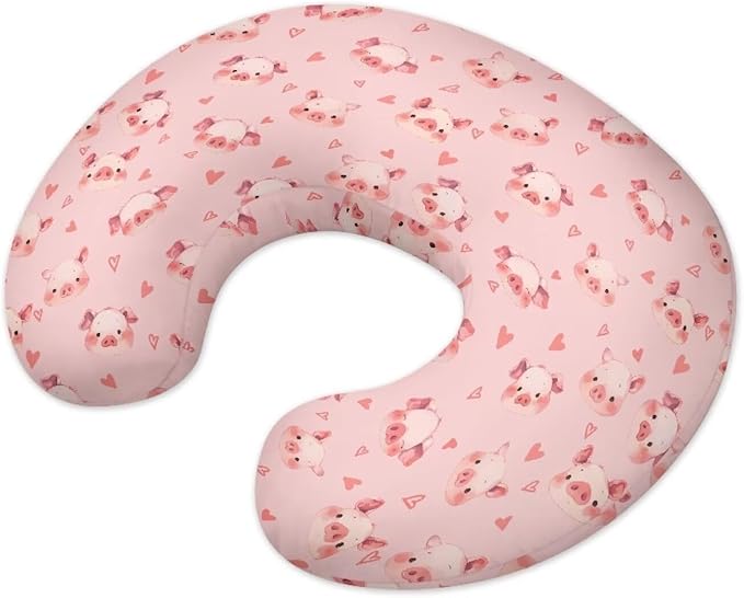 Pink Pig Nursing Pillow Cover for Feeding Pillow Hidden Zipper Nursing Pillow Case