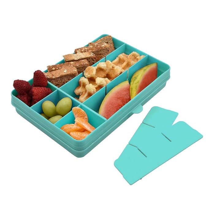 melii Snackle Box |12-Compartment Snack Container with Removable Dividers, BPA-Free Food Storage for Travel, School & On-the-Go Snacks, Kids & Family Organizer (Blue)