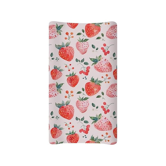 Strawberry Diaper Changing Pad Cover for Boy Girl 32"x16" Soft & Breathable Changing Pad Cover Wipeable Baby Change Table Mat Comfy Bassinet Cradle Mattress Sheets