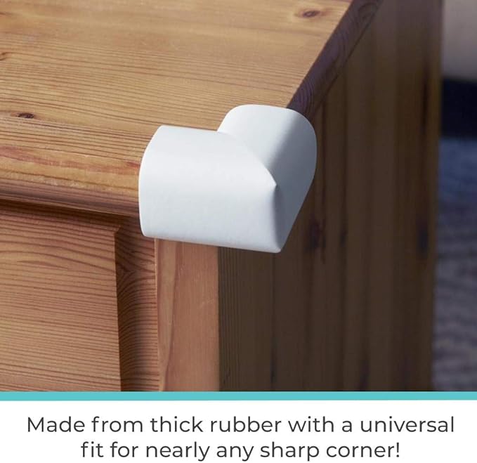 Toddleroo by North States - Foam Corner Protectors for Baby Proofing: Furniture Corner & Edge Safety Bumpers - 4 Pack - White