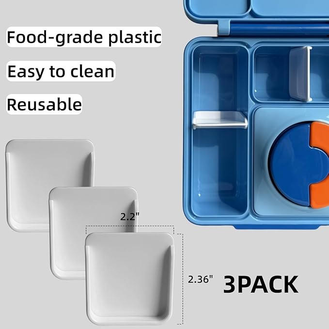3 Pack Lunch Box Dividers Compatible with Omie Bento Box, Reusable Insert Dividers to organizing Food and Snacks (White)