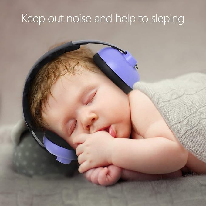 Noise Cancelling Headphones for Kids, Babies Ear Protection Earmuffs Noise Reduction for 0-3 Years Babies, Toddlers, Infant (Purple)