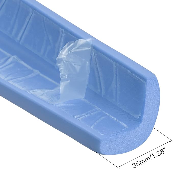 uxcell Corner Guards Edge Protectors 6.56ft(2M), Foam Safety Bumper L Shape for Furniture Corner Table Edge Guard, Blue