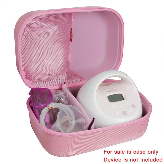 Hermitshell Hard Travel Case for Spectra S1 S2 Plus Electric Breast Milk Pump (Pink)