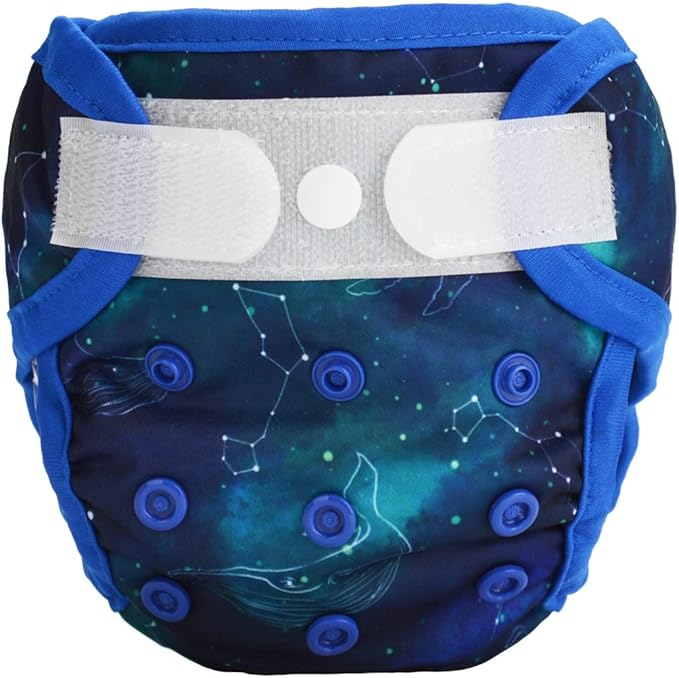 Newborn Baby Cloth Diaper Cover Nappy Hook and Loop (Stars Whales)