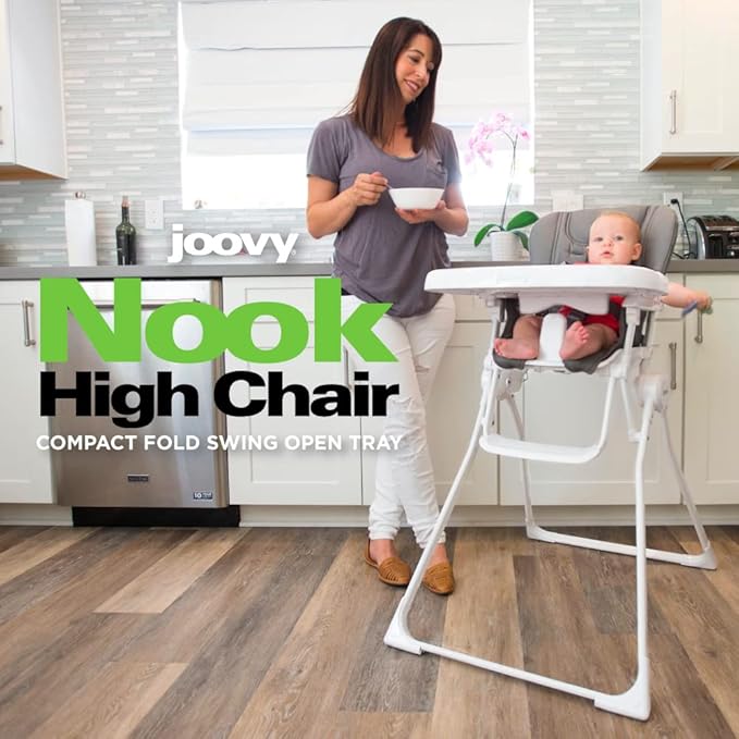 Joovy Nook High Chair Featuring Four-Position Adjustable Swing Open Tray, and Removable & Spoon Baby Walker & Activity Center Featuring Three Adjustable Heights