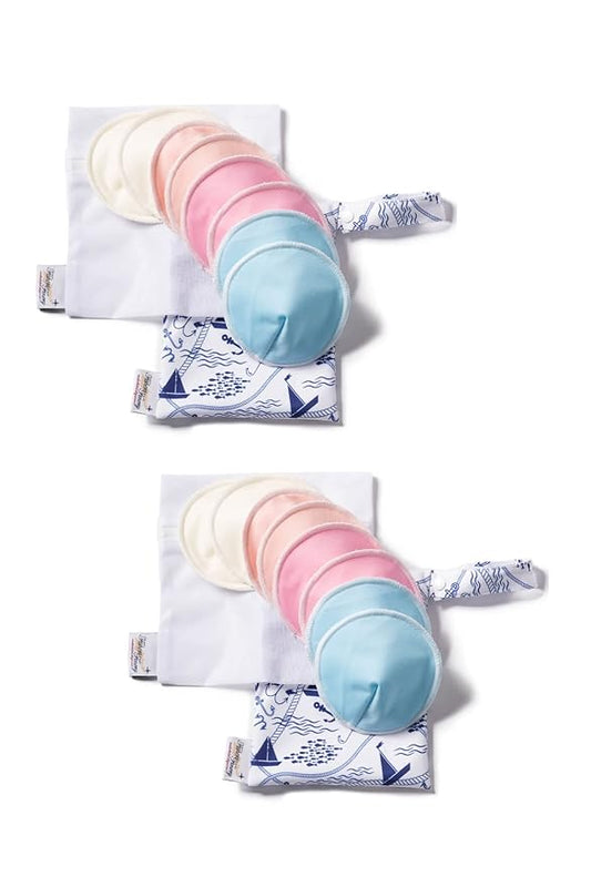 Fishers Finery Nursing Bra Pads Rayon Washable Reusable Leak Proof All Day Night (Set of 2)