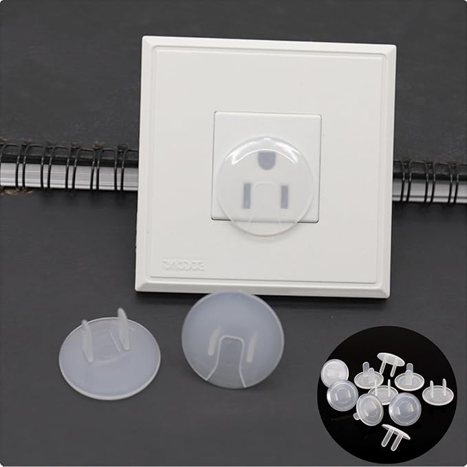 30 Pcs Outlet Plug Covers US Power Socket Electrical Outlet Safety Covers for Protection Anti Electric Shock Plugs Protector Cover Socket Cover Plate, Transparent