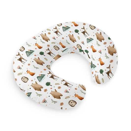 HawSkgFub Boho Animal Nursing Pillow Cover for Baby Boys Girls, Forest Bear Deer Fox Owl Breastfeeding Pillow Slipcover, Nursing Pillowcase for Newborn Infant, Cover Only