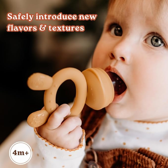 Haakaa Freeze-N-Feed Mini Combo with Silicone Food Feeder & Silicone Mini Nibble Tray|Baby Solid Food Self Feeder|Breastmilk Popsicle Mold Storage & Feeder for Soothing Baby Gums 1 PK
