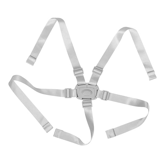 SUPVOX Stroller Safety Straps Five-Point Adjustable Harness for High Chairs and Strollers Easy to Clean Durable Toy Clip Straps for Boy Girl and Toddlers Compatibility White