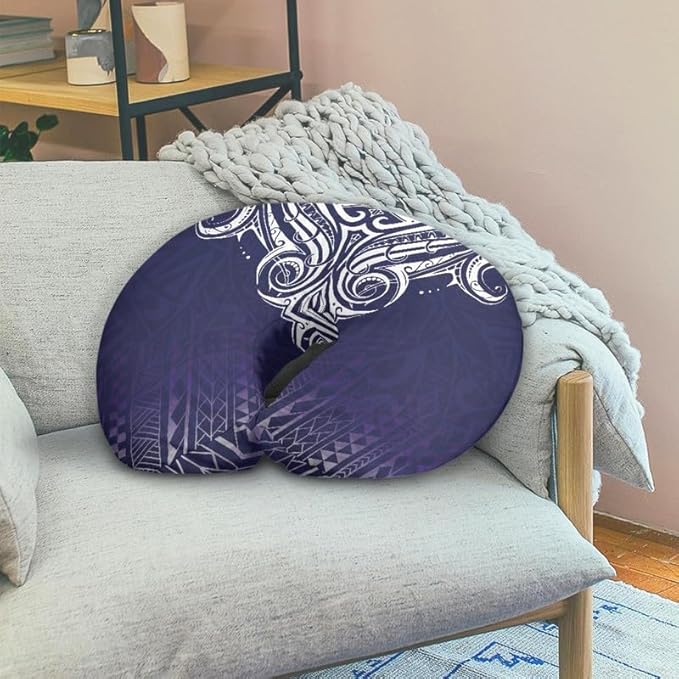 Navy Blue Gradient Removable Nursing Pillow Cover Hawaiian Totem Geometric Nursing Pillow Slipcovers for Breastfeeding Moms Boho Island Zigzag Fits Bottle Feeding
