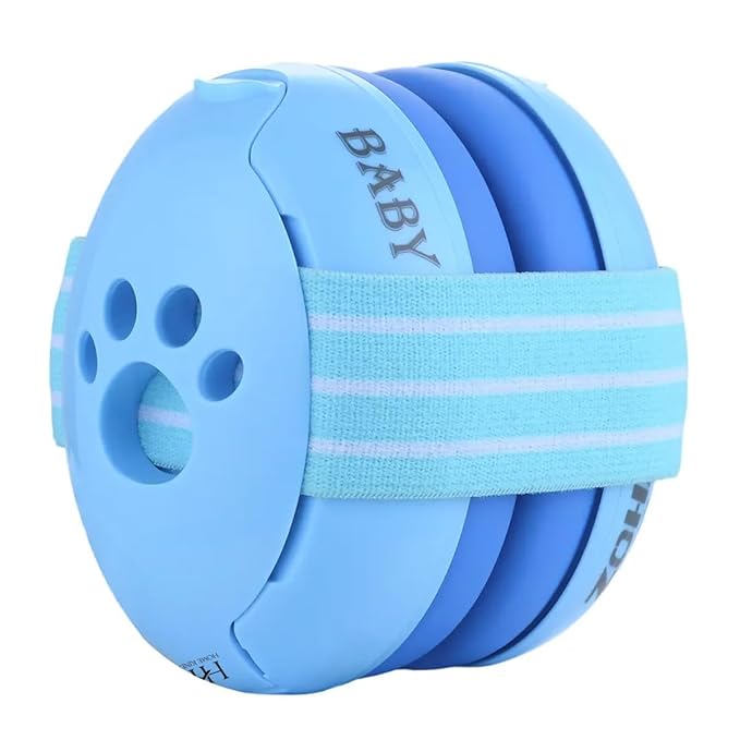 Baby Hearing Protection | Noise Canceling Ear muffs for Babies up to 18 months with Elastic Headband | Baby Airplane Essentials | Headphones for Noise reduction