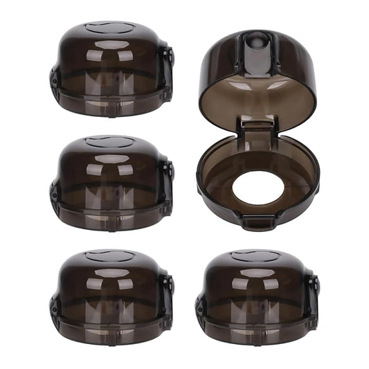 5PCS Stove Knob Covers for Child Safety - Fit Knobs UNDER 2.4" Diameter (Measure it). Heat Resistant, Child Proof Lock with Strong Adhesive & Oil-Proof, Semi-Transparent Cover for Stove and Oven