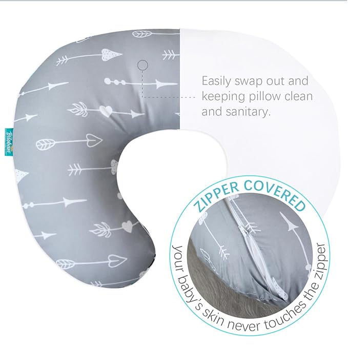 Biloban Nursing Pillow Cover 2 Pack for Breastfeeding Pillow, Ultra Soft and Cozy Nursing Slipcovers, Snug Fits Boppy Pillow, Perfect Choice for Mom