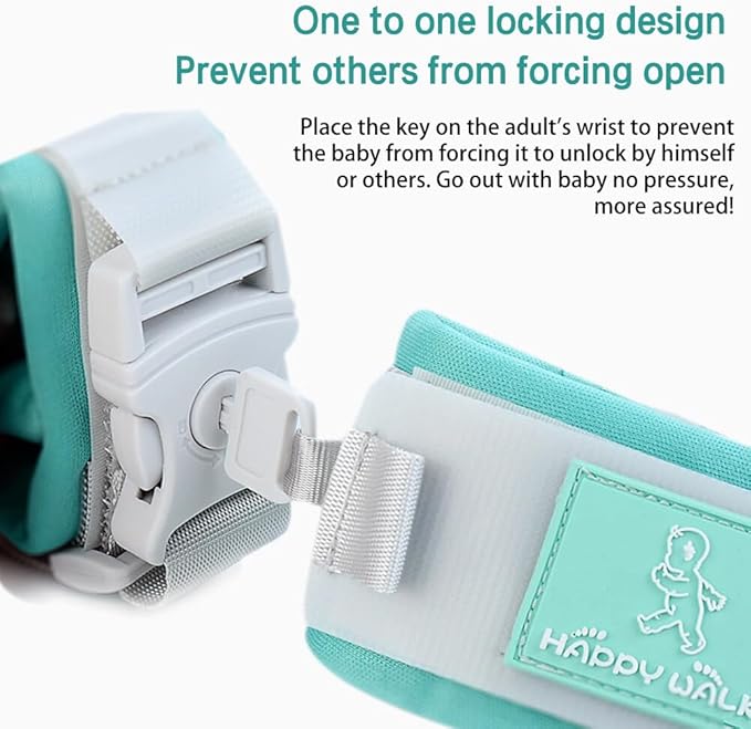 Anti Lost Wrist Link, 2M Toddler Leash with Lock Buckle & Adjustable Bracelet, Anti Lost Wrist Strap for Toddlers, Babies, Kids, Children, Boys, Girls, and Adults