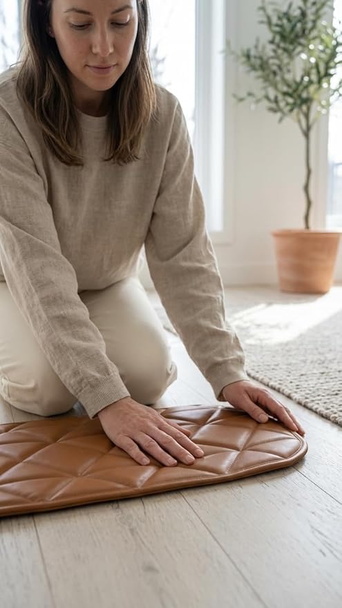 Uniklook Amber Vegan Leather Baby Portable Changing Pad Diaper Mat Change Station for Travel 16" x 30"