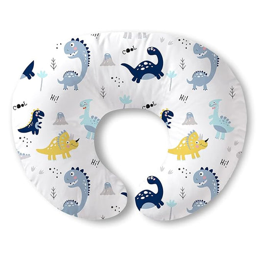 Plushii Nursing Pillow for Breastfeeding, Soft and Supportive Breastfeeding Pillow for Mom and Baby, Cute Feeding Pillow with Removable Cover for 0–12 Months, Dinosaurs World