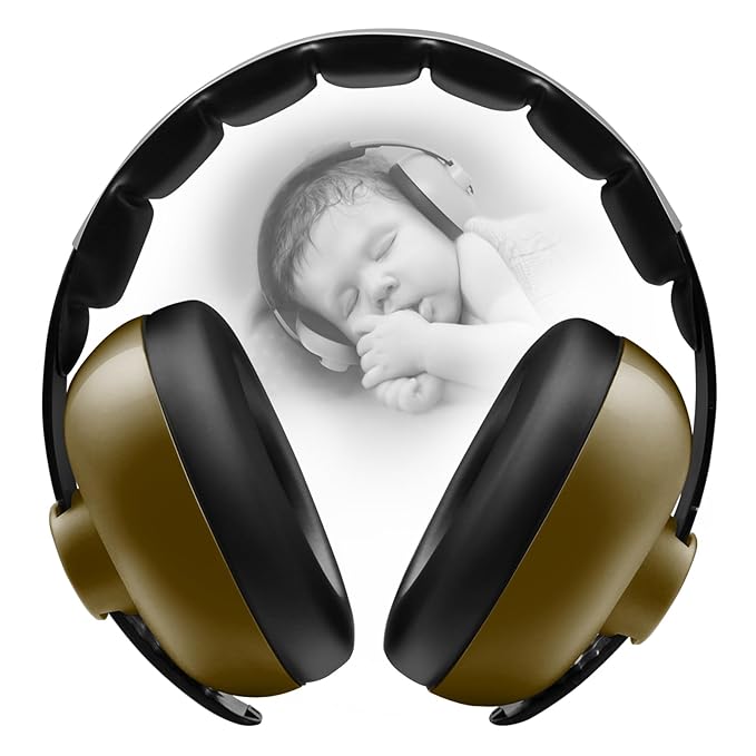 BBTKCARE Baby Headphones - Infant Ear Protection for Babies | Baby Earmuffs Noise Cancelling Headphones 3-36 Months - Army Green
