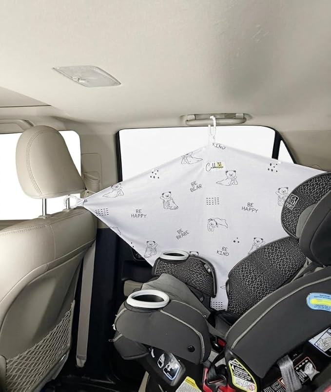 Multi-Use Car Window Shade for Babies & Toddlers, Can be Used as a Nursing Cover and Car Seat Cover, Newborn Essentials, Expecting Mothers and Infants Must Have, Travel Essentials