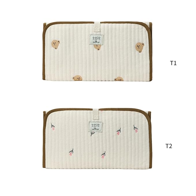 Portable Baby Changing Pad Foldable & Water Proofing Mat Built-in Mesh Pocket for Newborns and Parents During Travel (Bear)