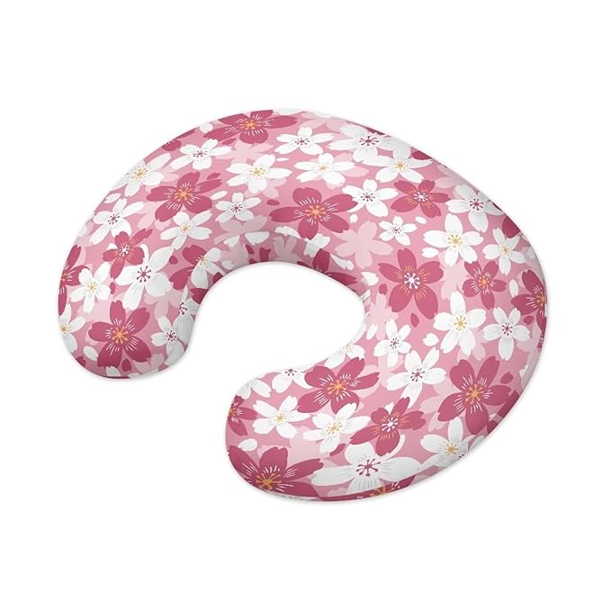 Cherry Floral Breastfeeding Pillow Slipcover for Baby Ultra Soft Comfortable Newborn Nursing Pillow Case Baby Essentials