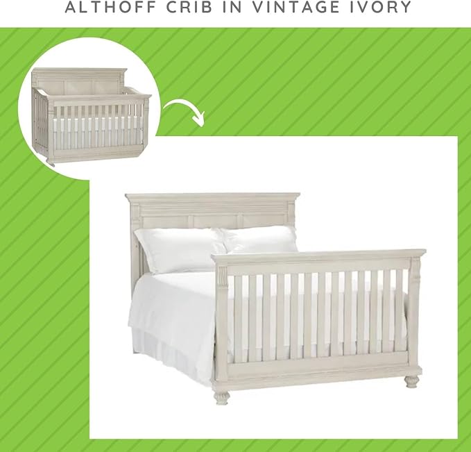 Full-Size Conversion Kit Bed Rails for Viv + Rae Convertible Cribs - Solid Wood Rail - Toddler and Adult Bed Rail for Full-Size Beds - Essential Nursery & Baby Furniture (Vintage Ivory, Option 2)