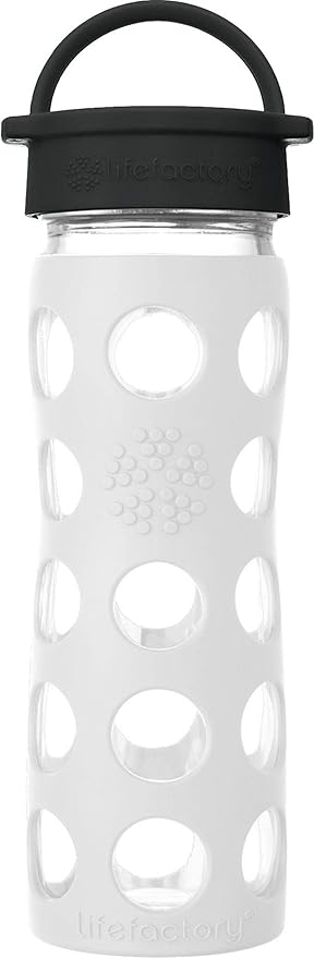 Lifefactory Baby & Me Glass Bottle Gift Set (1) 9-Ounce Baby Bottle Kale, (1) 16-Ounce Glass Bottle Optic White