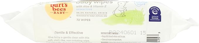 Burt's Bees Baby Chlorine-Free Wipes, 72 Count (Pack of 1) - Packaging May Vary