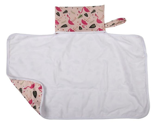Baby Diaper Changing Mat Pad Portable Foldable Washable Compact Travel Nappy Waterproof Play Mat 30inx18.5in (Flamingo)