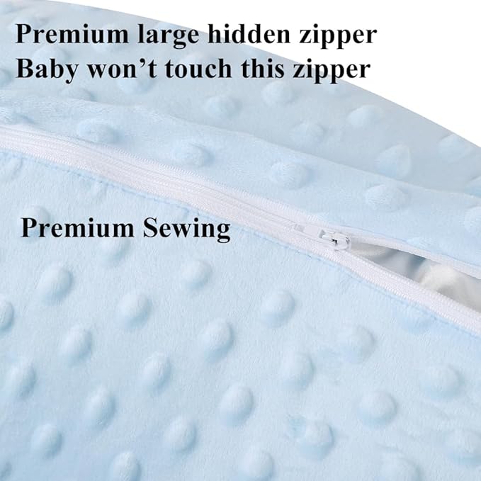 Dot Nursing Pillow Cover Set 2 Pack Nursing Pillow Slipcovers, Ultra Soft Compatible with Boppy Pillow,Standard Pillow for Baby Boy Girl Light Blue, Panda