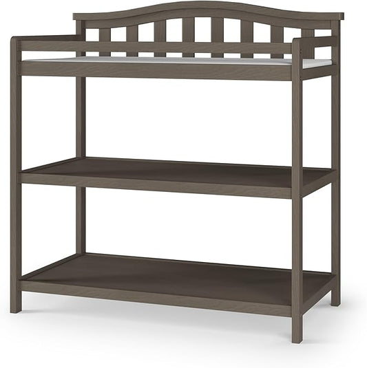 Child Craft Arch Top Infant Changing Table, Water-Resistant Pad and Safety Strap, Anti-Tip Kit Included to Prevent Tipping, Non-Toxic, Baby Safe Finish (Dapper Gray)