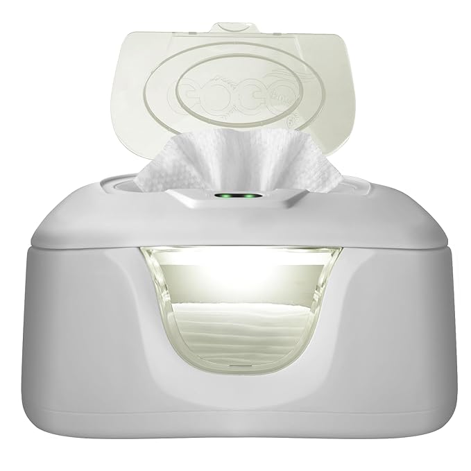GOGO Pure Baby Wet Wipe Warmer and Wet Wipe Dispenser, Advanced Features - 4 Bright Auto Off LED Ample Lights for Nighttime Changes, Dual Heat for Baby's Comfort, Improved Design and Only at Amazon